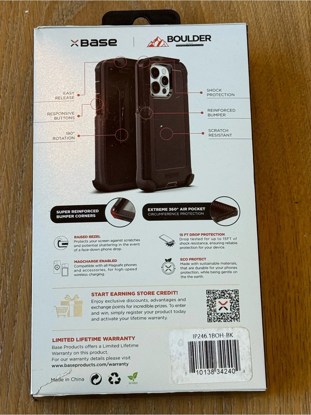 New xBase Boulder Rugged Protection iPhone 16 Case 6.1 case - Black